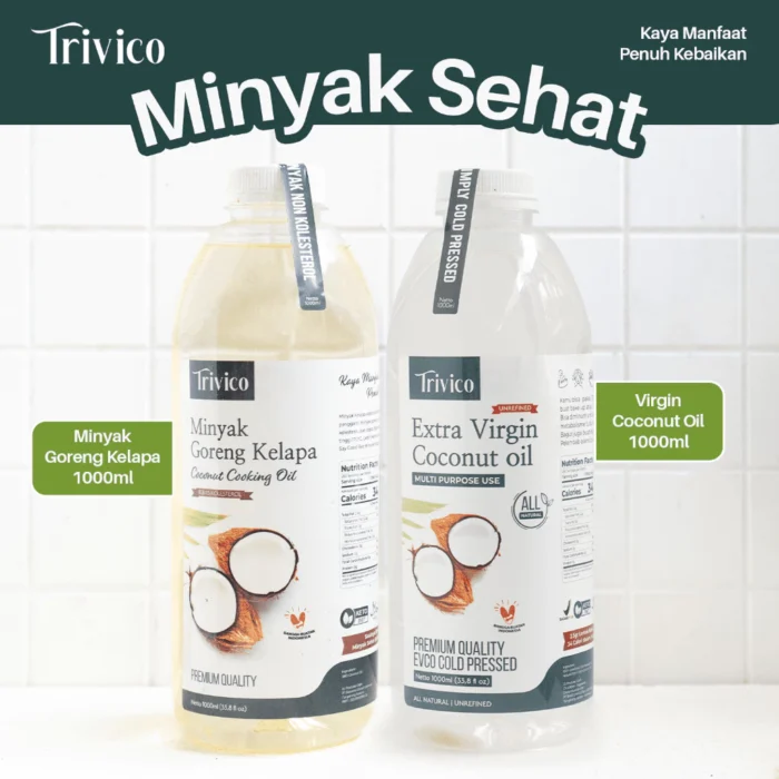 id-11134207-7r98q-lzu6upri39pa45 TRIVICO Paket Hemat 2 Minyak Kelapa Extra Virgin Coconut Oil & Minyak Goreng 1 Liter - Image 1