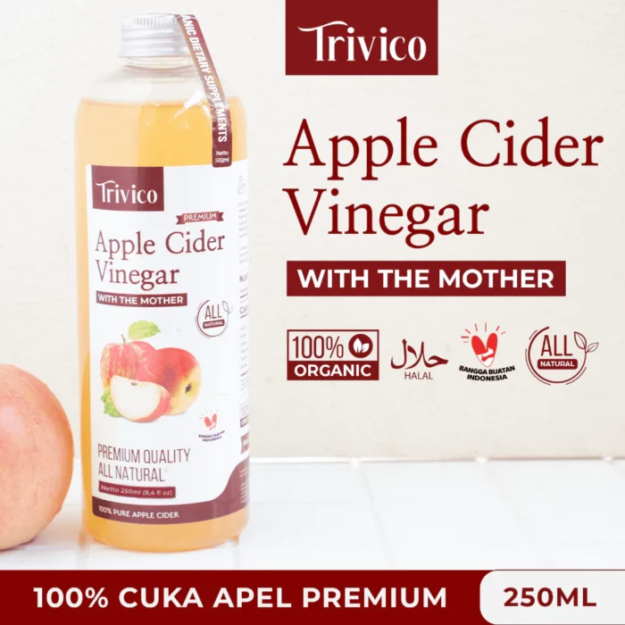 TRIVICO Cuka Apel Organik With Mother Minuman Diet Turunkan Berat Badan Untuk Diabetes & Jerawat - Image 4