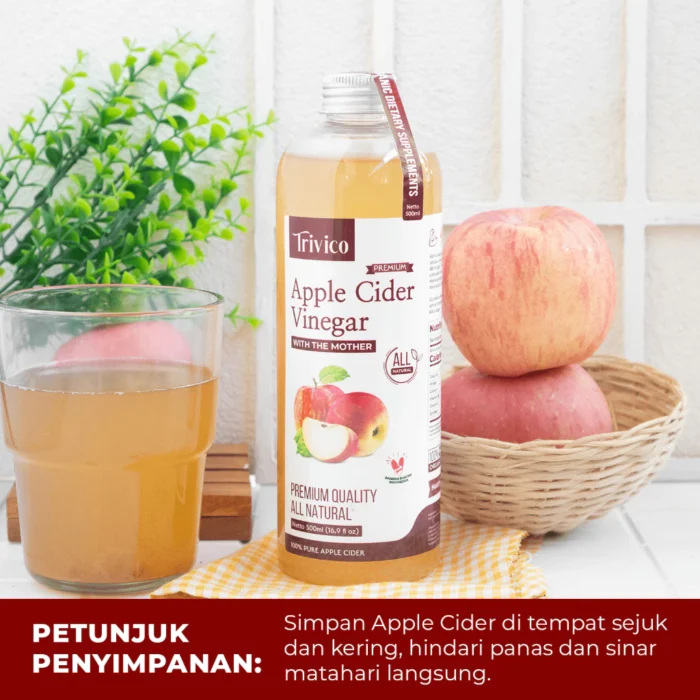 TRIVICO Cuka Apel Organik With Mother Minuman Diet Turunkan Berat Badan Untuk Diabetes & Jerawat - Image 8