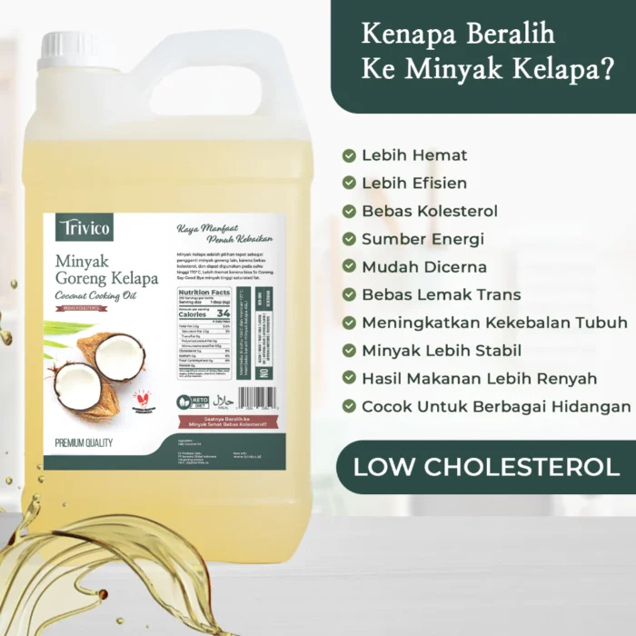 TRIVICO Minyak Goreng Kelapa 5 Liter - Gurih & Sehat, 100% Murni Minyak Kelapa Asli - Image 5