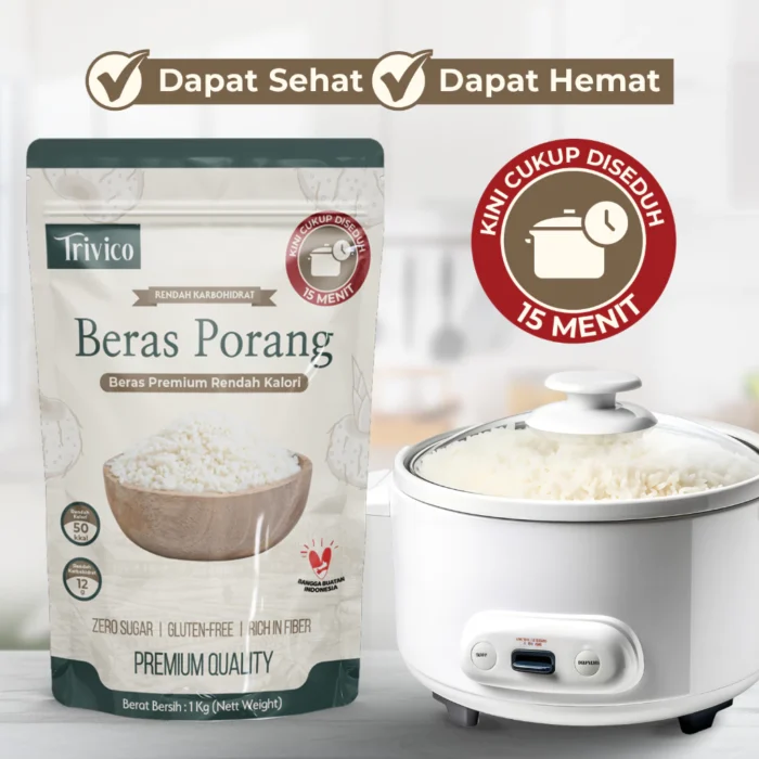 TRIVICO Beras Porang 1Kg - Rendah Kalori & Karbohidrat - Image 5