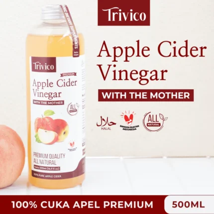 TRIVICO Cuka Apel Organik With Mother Minuman Diet Turunkan Berat Badan Untuk Diabetes & Jerawat