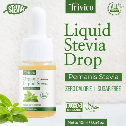 TRIVICO Liquid Stevia - Pemanis 0 Kalori Alami, Ekstrak Daun Stevia 98%