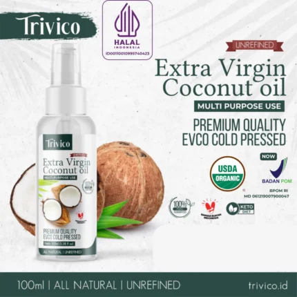 TRIVICO Minyak VCO Organik Virgin Coconut Oil Spray 100ml - Untuk Masak, Salad Dressing dan Menumis
